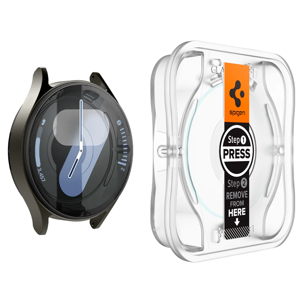 Spigen Galaxy Watch 7 44mm EZ Fit GLAS.tR Slim Glass Screen Protector 2PCS (Clear) - Image 2