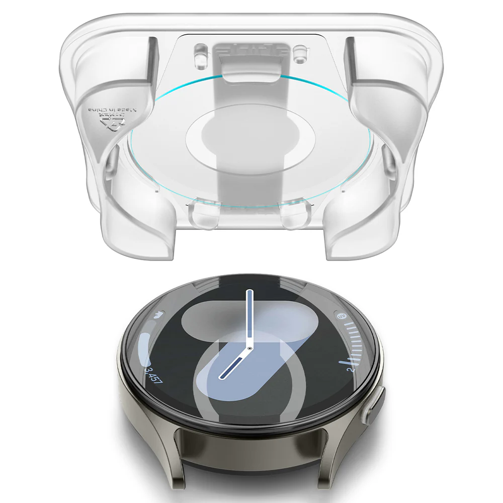 Spigen Galaxy Watch 7 44mm EZ Fit GLAS.tR Slim Glass Screen Protector 2PCS (Clear) - Image 3