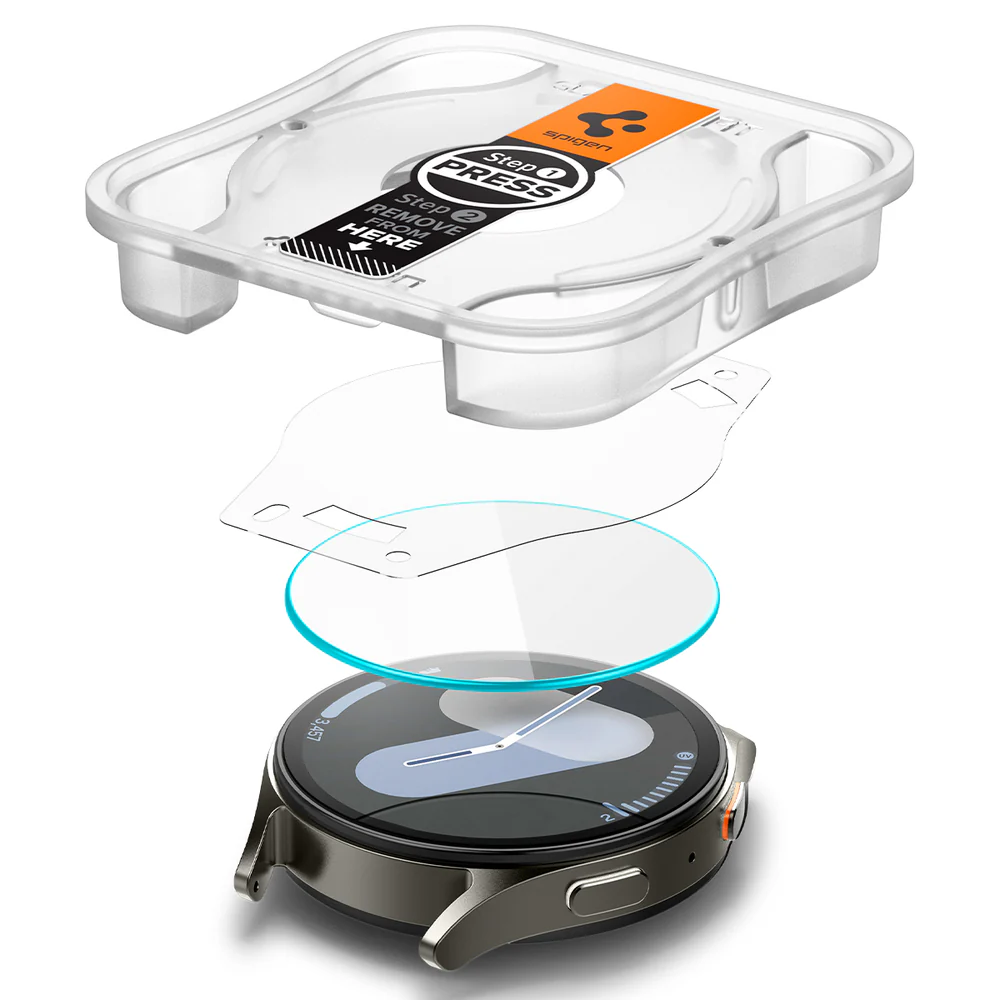 Spigen Galaxy Watch 7 44mm EZ Fit GLAS.tR Slim Glass Screen Protector 2PCS (Clear) - Image 4