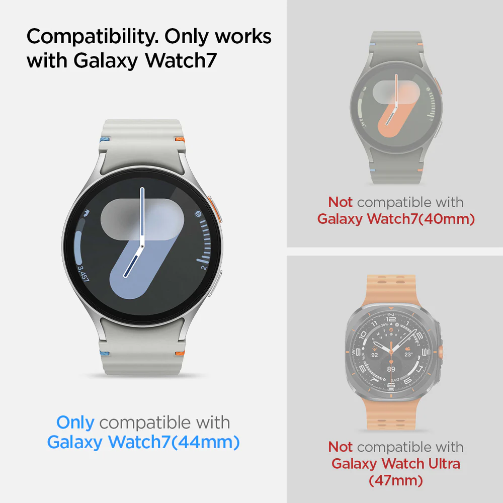 Spigen Galaxy Watch 7 44mm EZ Fit GLAS.tR Slim Glass Screen Protector 2PCS (Clear) - Image 5