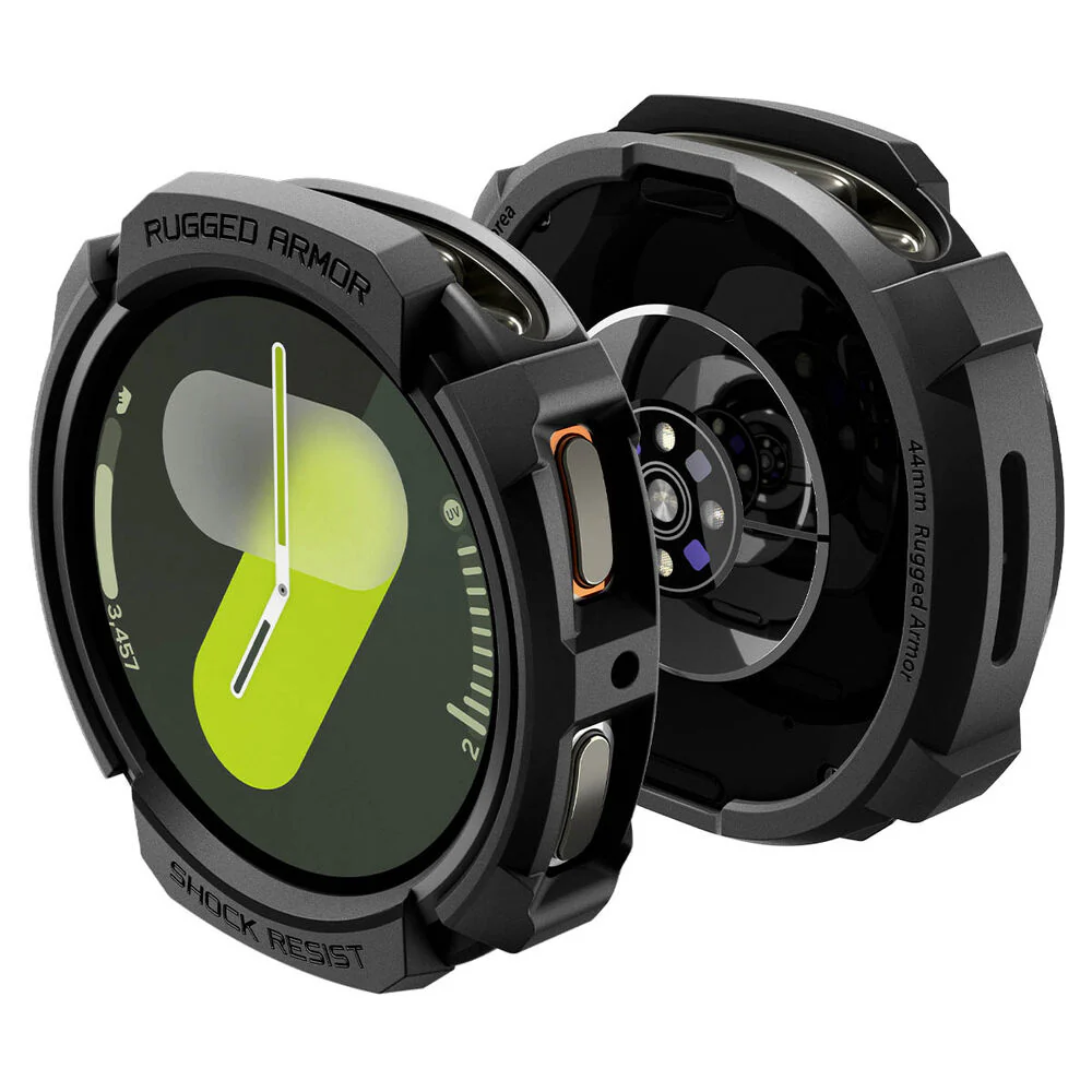 Spigen Galaxy Watch 8 44mm Rugged Armor Case (Black)