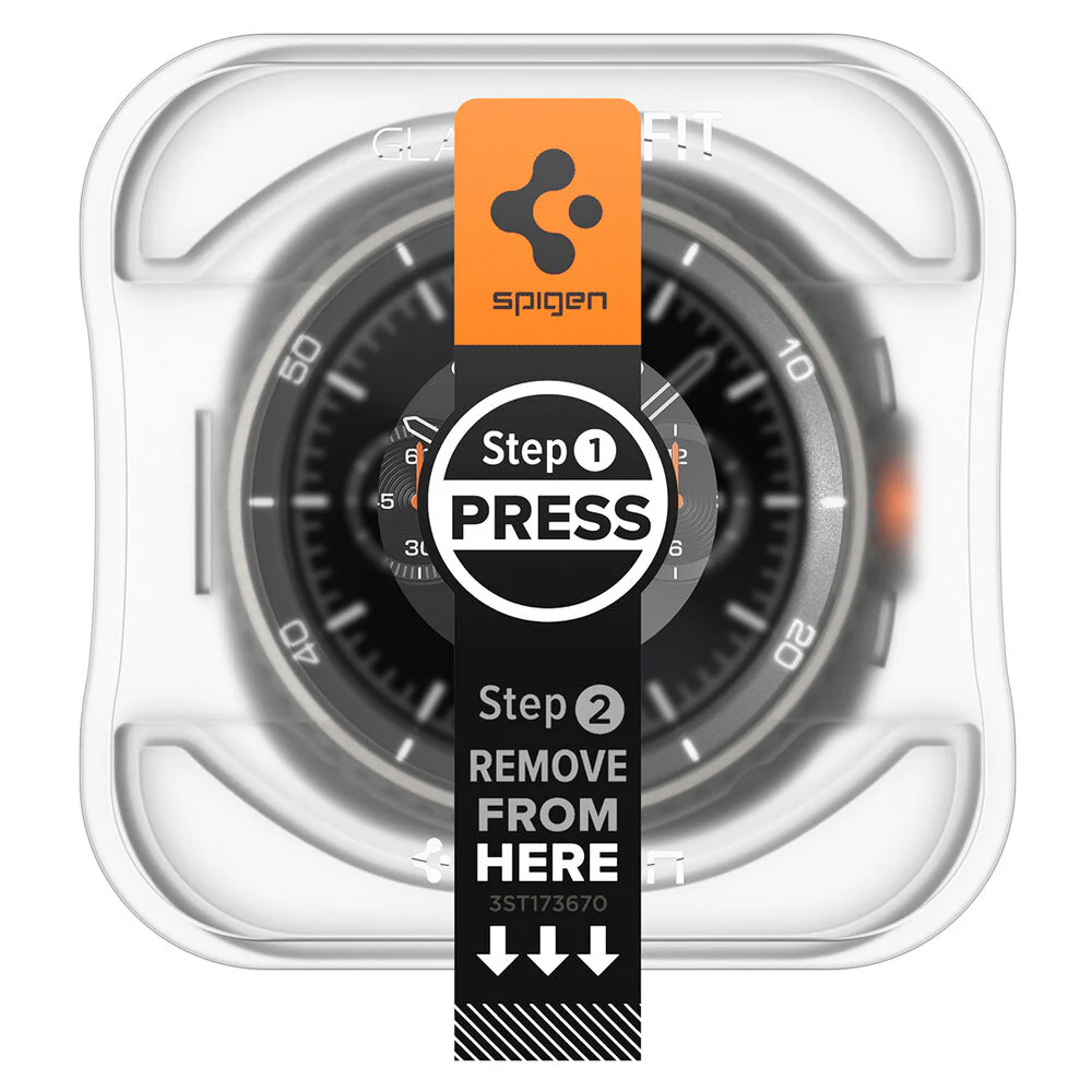 Spigen Galaxy Watch 8 Classic 46mm GLAS.tR EZ Fit Glass Screen Protector 2PCS (Clear) - Image 3