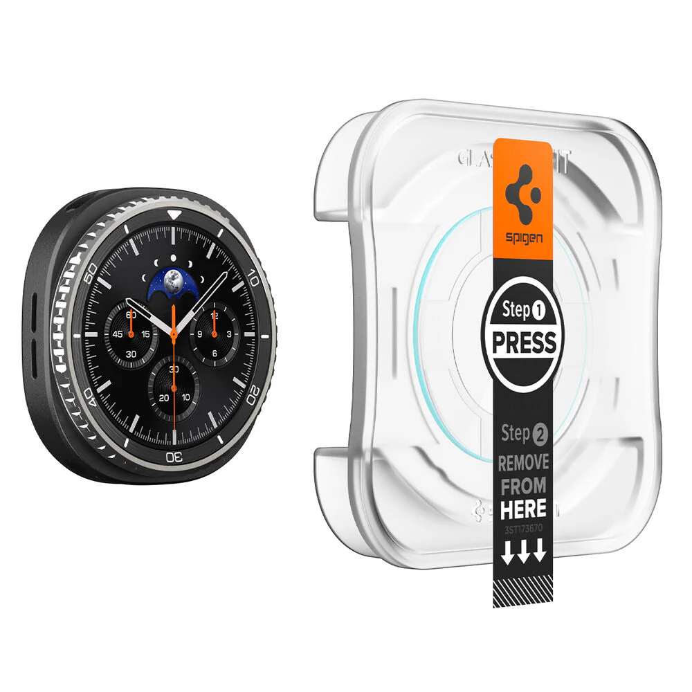 Spigen Galaxy Watch 8 Classic 46mm GLAS.tR EZ Fit Glass Screen Protector 2PCS (Clear) - Image 4