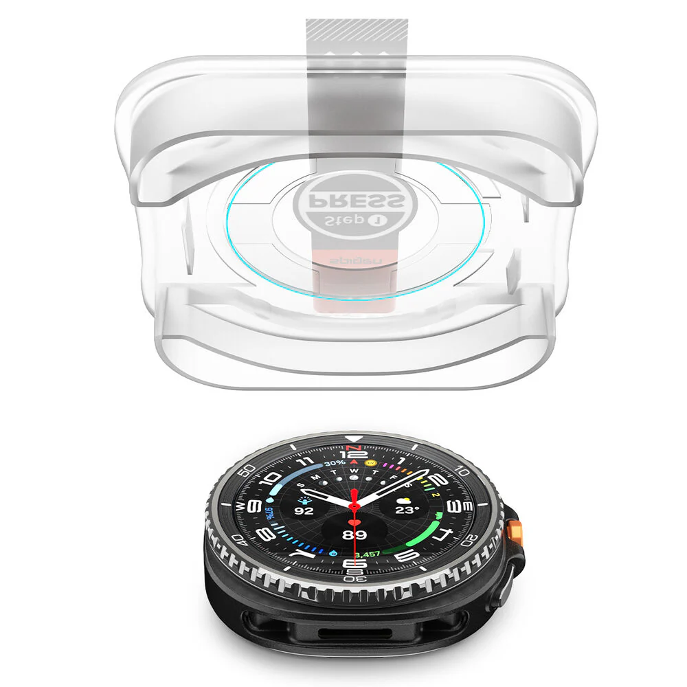 Spigen Galaxy Watch 8 Classic 46mm GLAS.tR EZ Fit Glass Screen Protector 2PCS (Clear) - Image 5