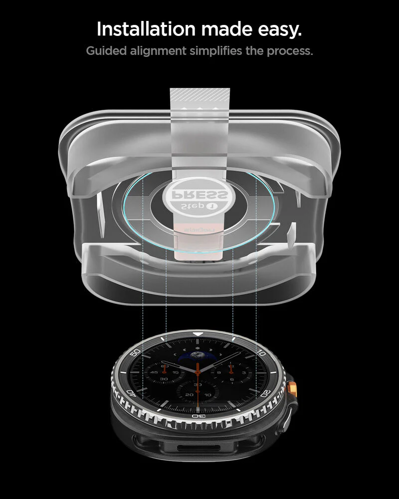 Spigen Galaxy Watch 8 Classic 46mm GLAS.tR EZ Fit Glass Screen Protector 2PCS (Clear) - Image 6