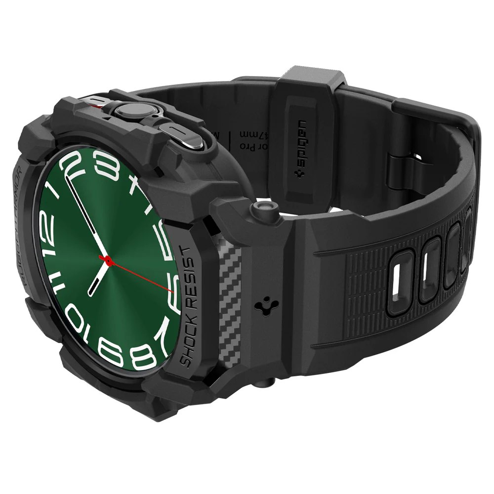 Spigen Galaxy Watch Ultra 47mm 2025/2024 Rugged Armor Pro Band Case (Black) - Image 5