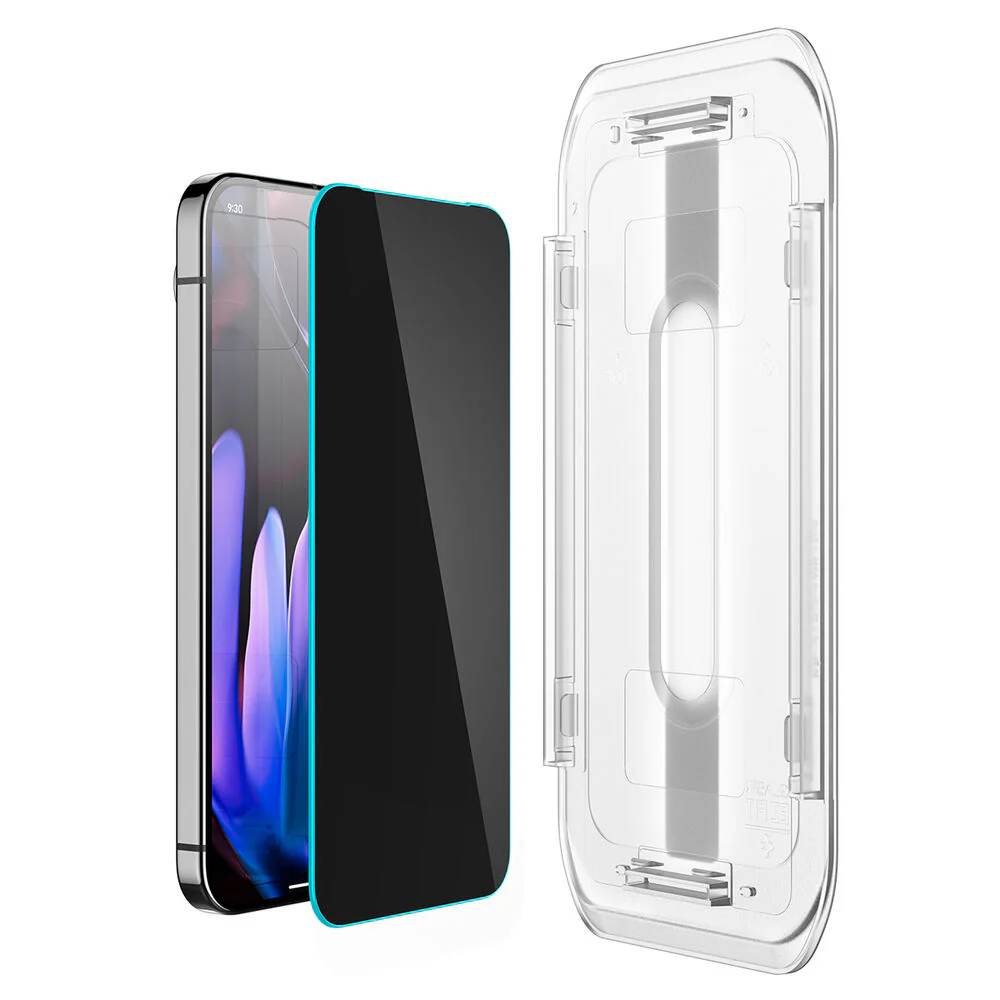 Spigen Google Pixel 10/10 Pro/9/9 Pro GLAS.tR EZ Fit Privacy 2PCS Glass Screen Protector (Black) - Image 3