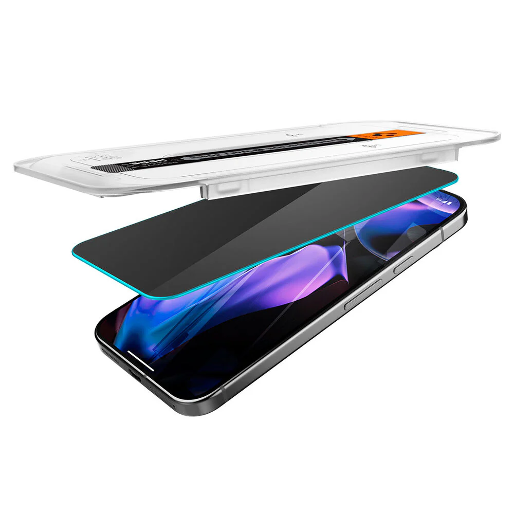 Spigen Google Pixel 10 Pro XL GLAS.tR EZ Fit Privacy 2PCS Glass Screen Protector - Black - Image 6