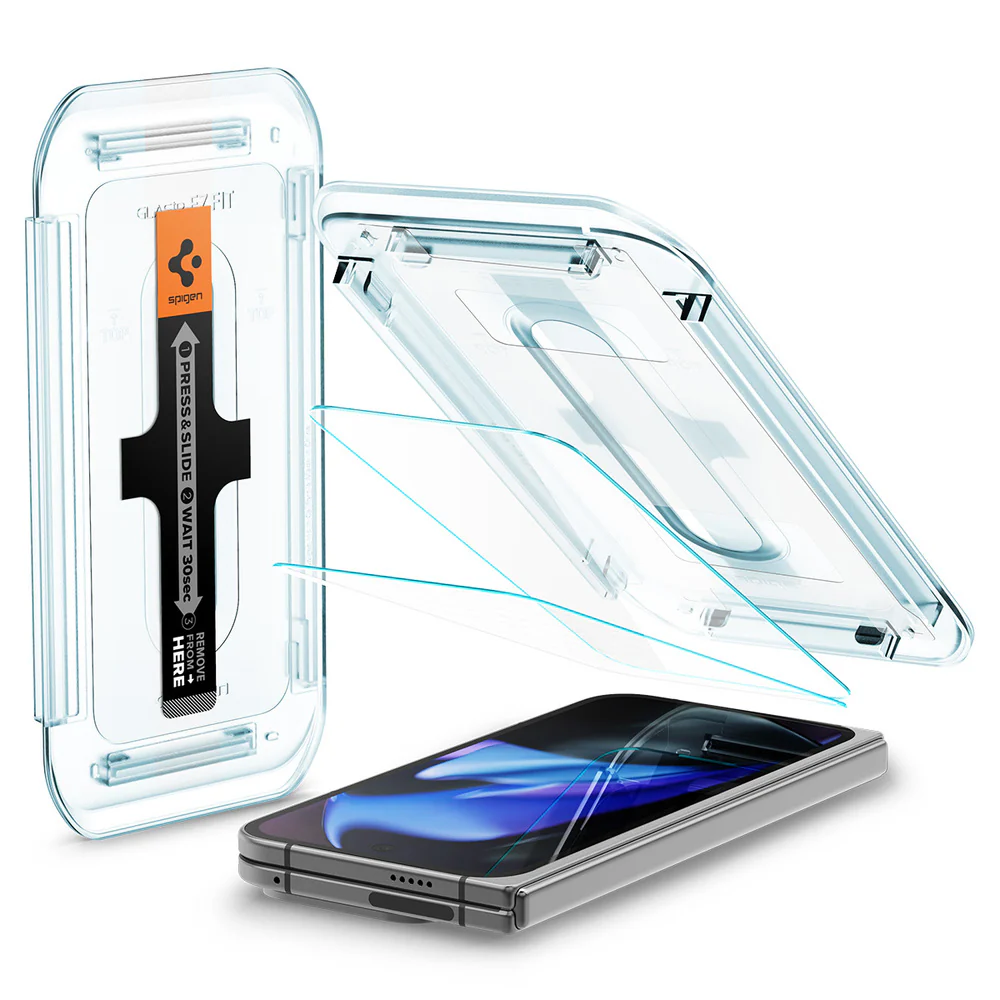 Spigen Google Pixel 9 Pro Fold EZ Fit GLAS.tR Slim 2PCS Glass Screen Protector - Clear - Image 3