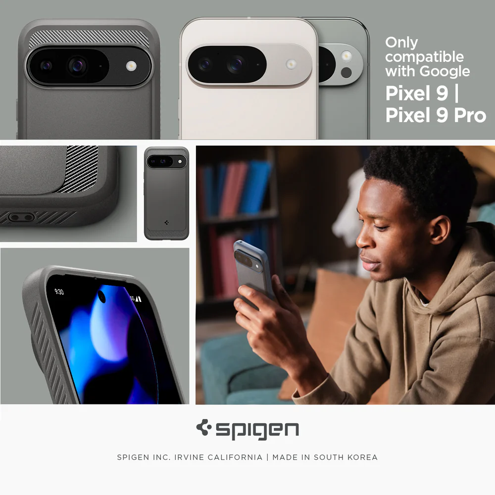 Spigen Google Pixel 9 Rugged Armor Case (Marble Grey) - Image 2