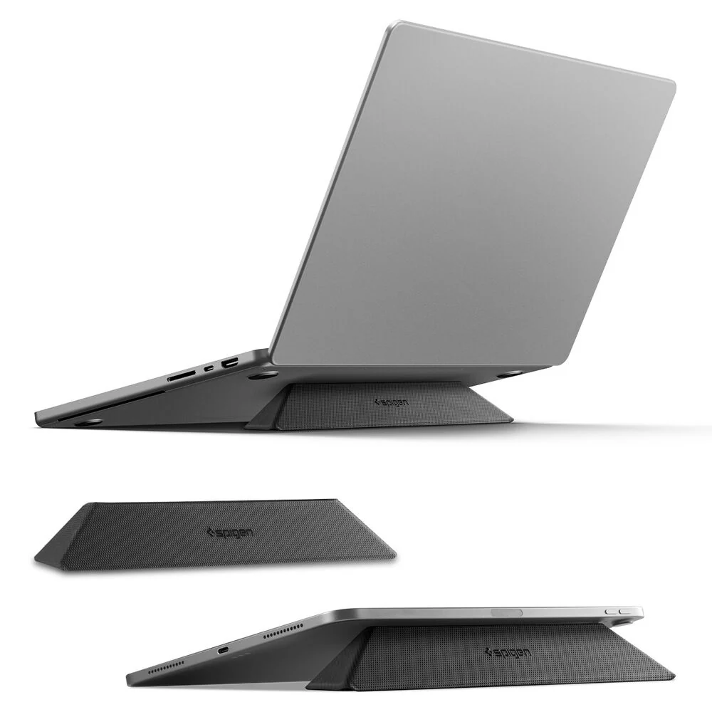 Spigen LD201-S4 Slim Fold Non Adhesive Laptop MacBook Tablet Stand (Black)