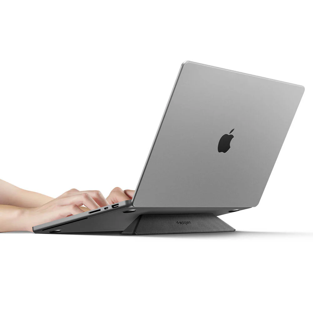 Spigen LD201-S4 Slim Fold Non Adhesive Laptop MacBook Tablet Stand (Black) - Image 2