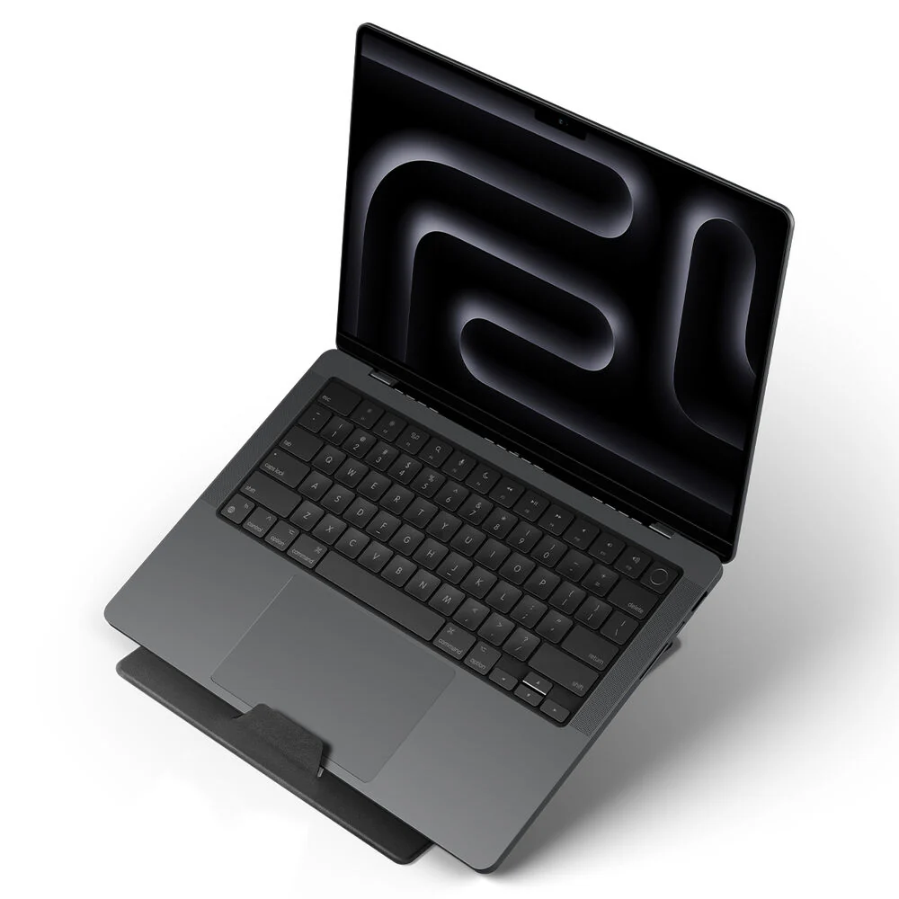 Spigen LD201-S8 Slim Fold Non Adhesive Laptop MacBook Tablet Stand (Black) - Image 5