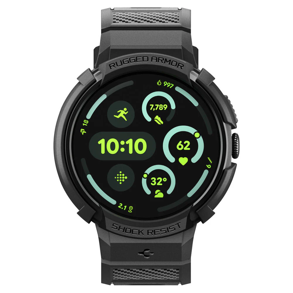 Spigen Pixel Watch 4 41mm Rugged Armor Pro Wristband Case with Stand (Black) - Image 3