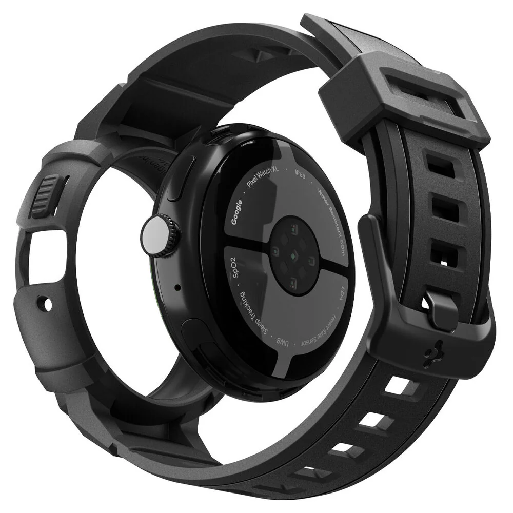 Spigen Pixel Watch 4 45mm Rugged Armor Pro Band Case with Stand (Black) - Image 6