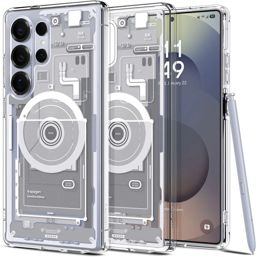 Spigen Samsung Galaxy S25 Ultra Ultra Hybrid (MagFit) Zero One Case - Zero One White