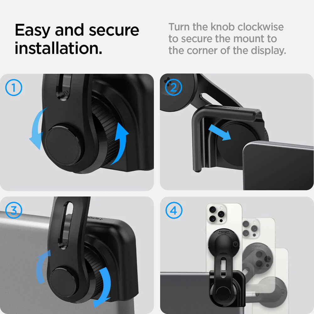 SPIGEN Tesla ITLST90 OneTap Magnetic Screen Mount (Black) - Image 8