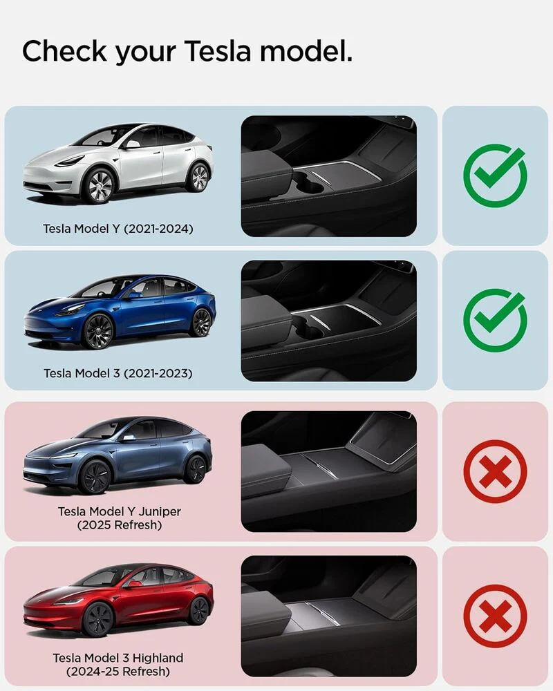 Spigen Tesla Model 3 Y (2021 -2024) Center Console Organizer Tray TO220 (Black) - Image 2