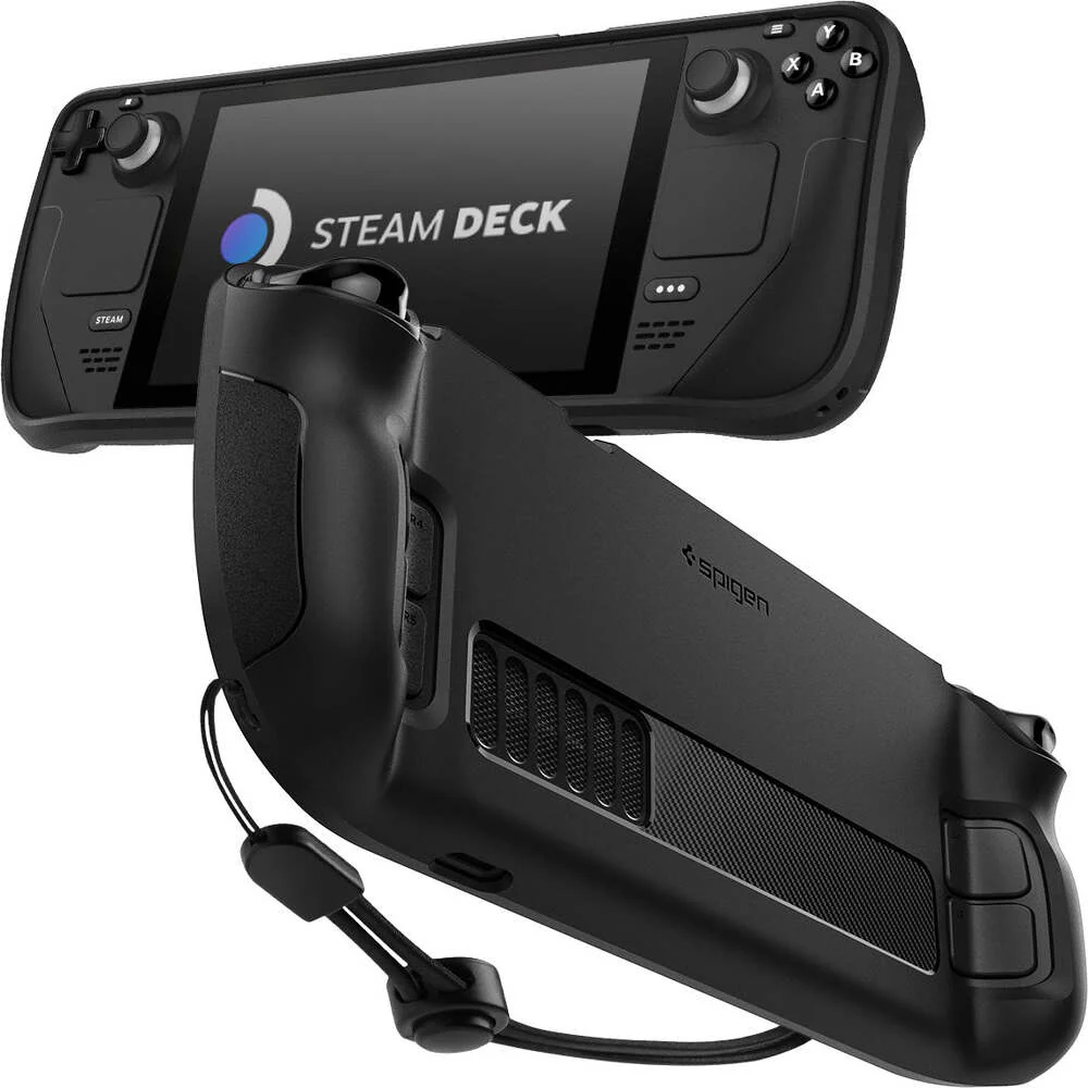 Spigen Valve Steam Deck OLED 2023 / LCD 2022 Rugged Armor Video Game Accessories - Black