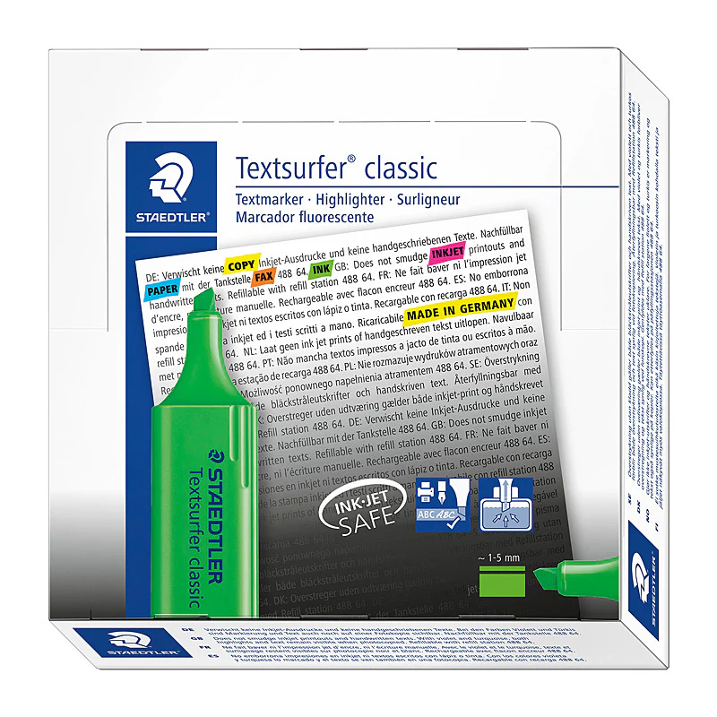 Staedtler Highlighter Textsurfer (Green) [Box 10]