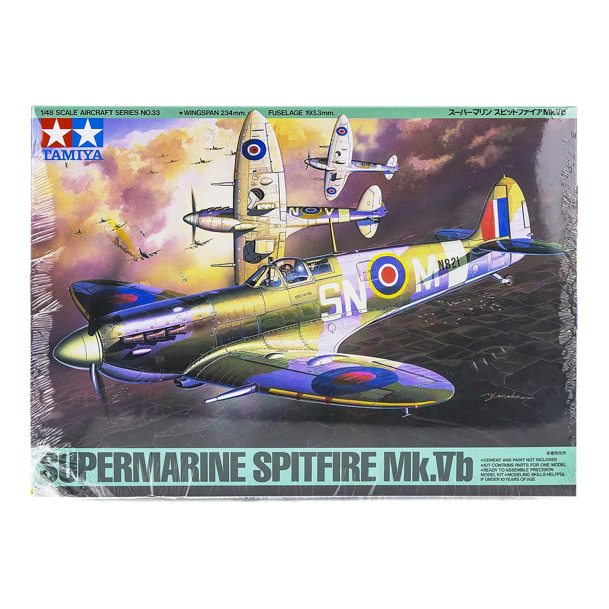 Tamiya 1/48 Supermarine Spitfire Mk.Vb Fighter Scaled Plastic Model Kit