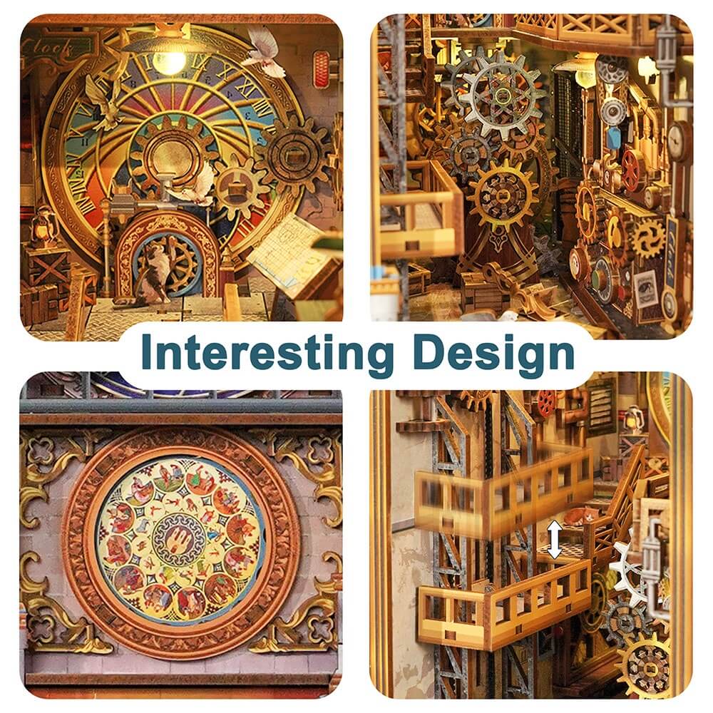 Tonecheer Clock Tower Book Nook Kit - Image 3