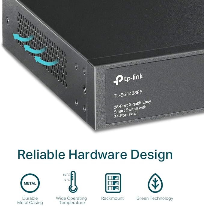 TP-Link TL-SG1428PE 28-Port Gigabit Easy Smart Switch with 24-Port PoE+ - Image 7