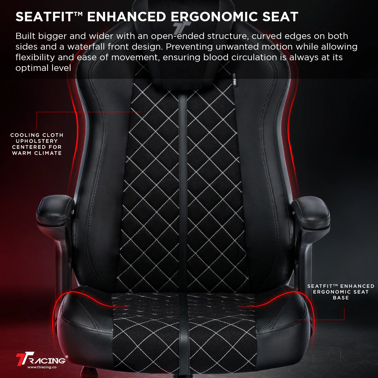 TTRacing Duo V4 Pro Air Threads Fabric Gaming Chair (Dusk) - Image 4