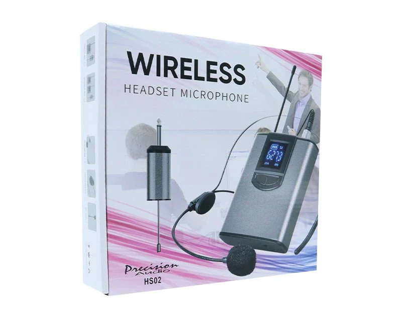 UHF HS02 Wireless Headset Microphone Transmitter & Receiver Lapel - Image 2