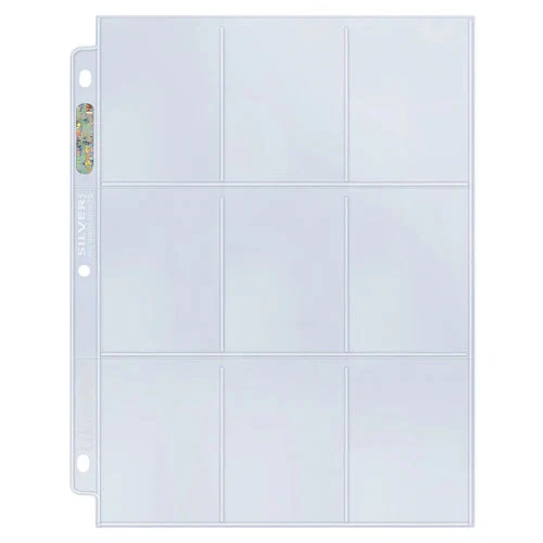 Ultra Pro: UP80796 9-Pocket Silver Series Page for Standard Size Cards AMZ Bundle 25-count pack