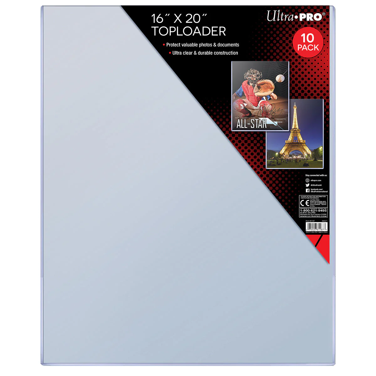 Ultra Pro: UP81187 16"x20" Toploader 10ct