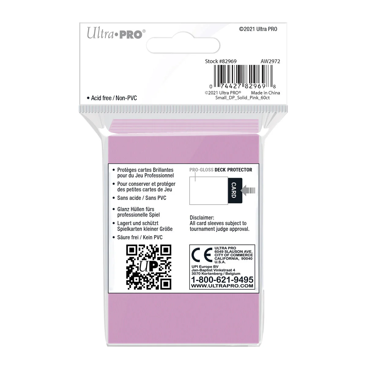Ultra Pro: UP82969 PRO-Gloss 60ct Small Deck Protector sleeves (Pink) - Image 2