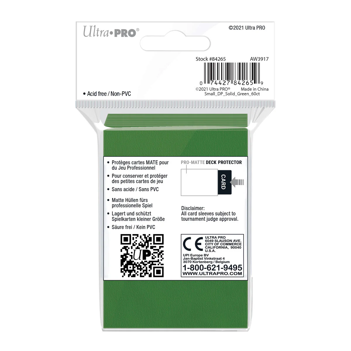 Ultra Pro: UP84265 PRO-Matte 60ct Small Deck Protector sleeves (Green) - Image 2