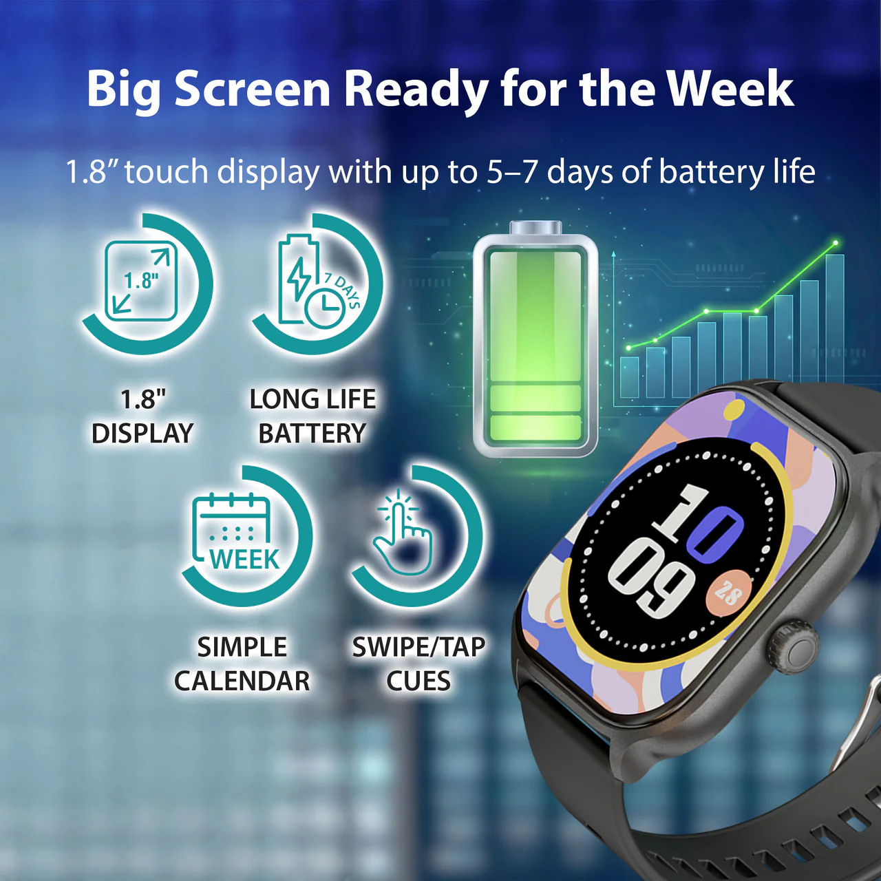 v-Fitness Kids Smart Watch with Location Finder (Black) - Image 3