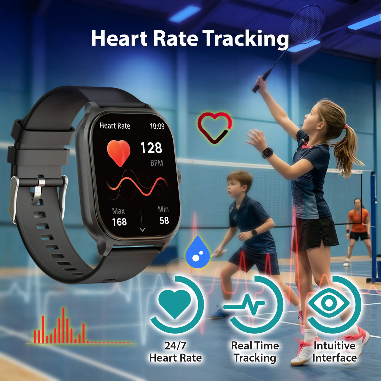 v-Fitness Kids Smart Watch with Location Finder (Black) - Image 9