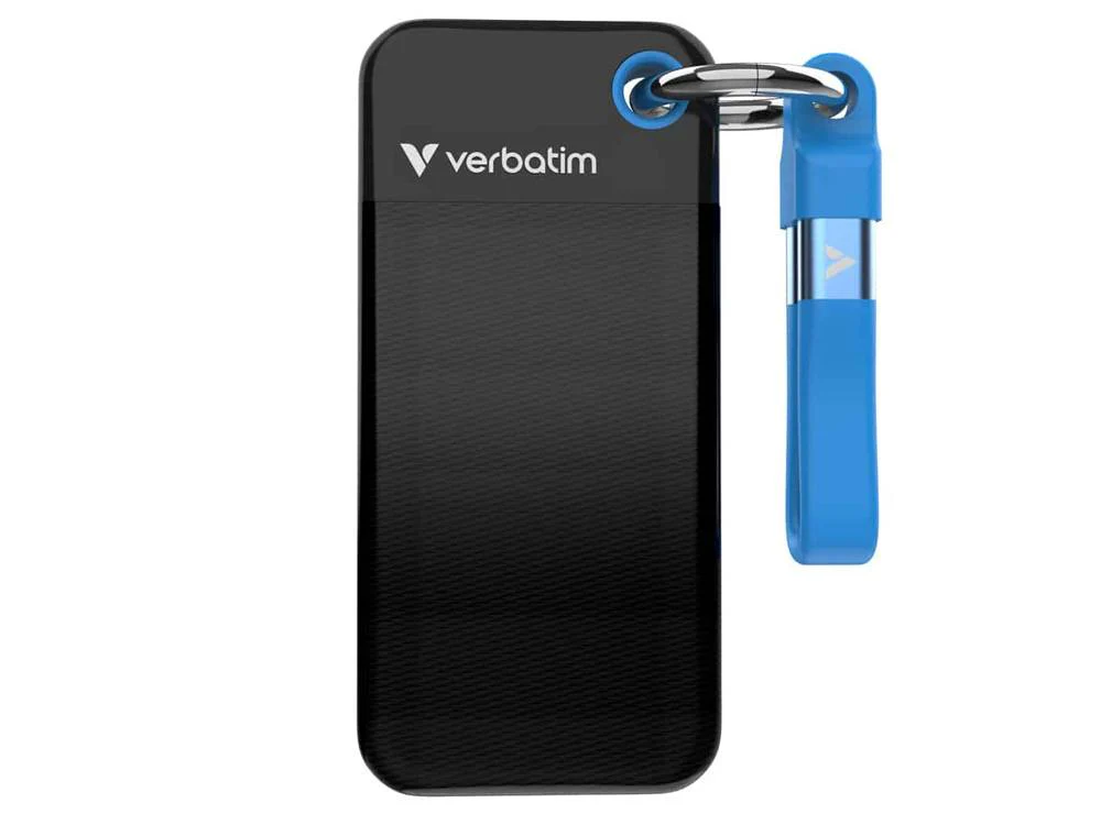 Verbatim Pocket 2TB USB-C 3.2 Gen 2 Portable SSD - Black/Blue