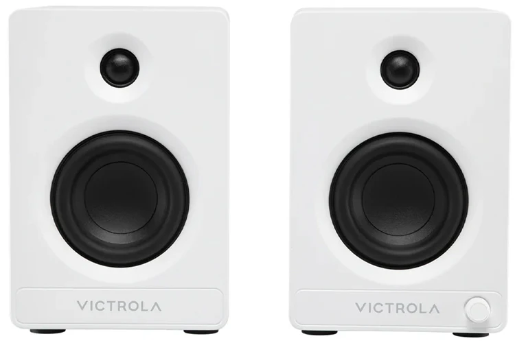 Victrola Tempo Bookshelf Speakers - White - Image 2