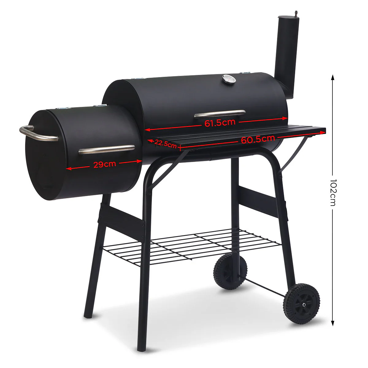 Wallaroo 2-in-1 Outdoor Barbecue Grill & Offset Smoker - Image 6