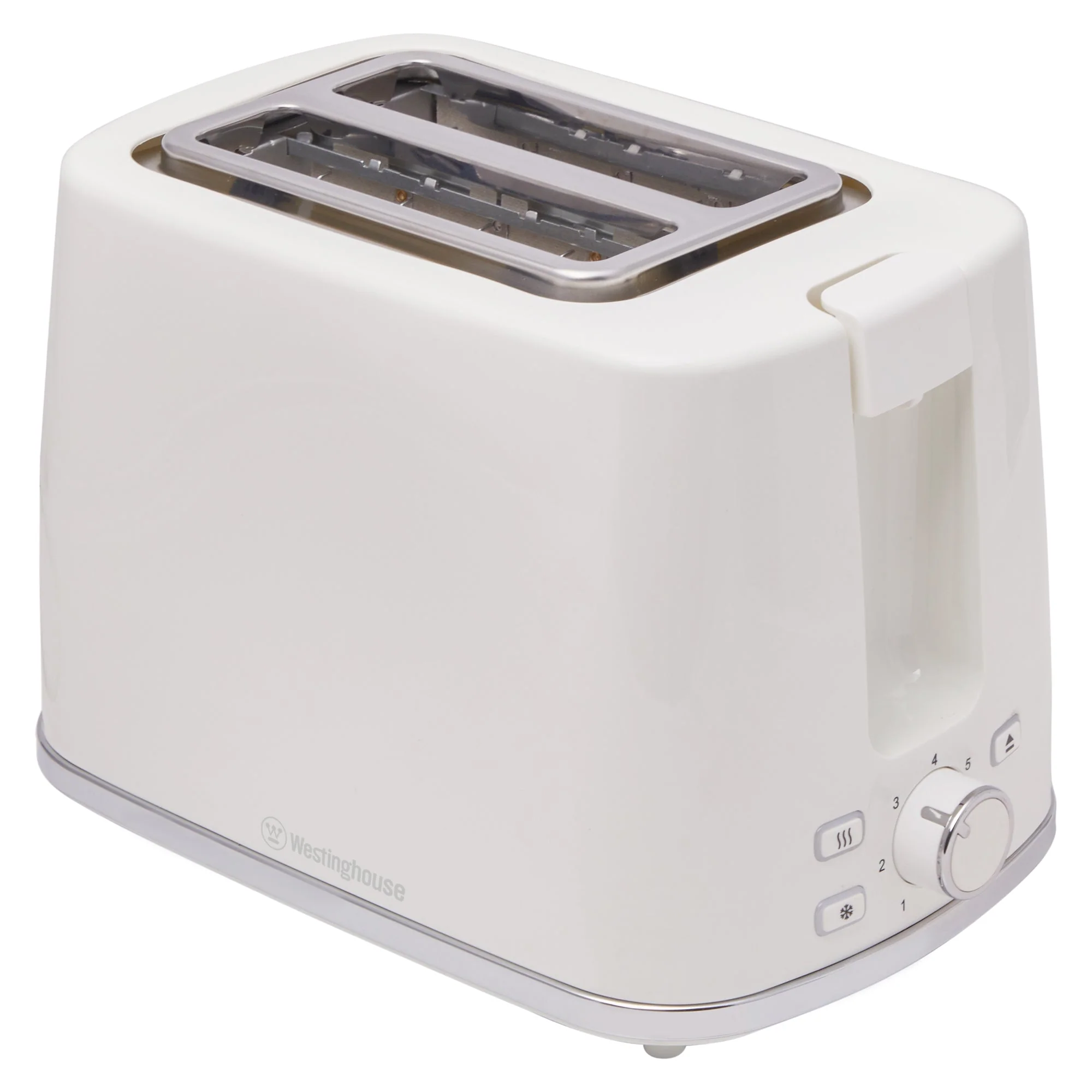 Westinghouse WHTS2S12K 2-Slice Toaster with Chrome Trim (White)