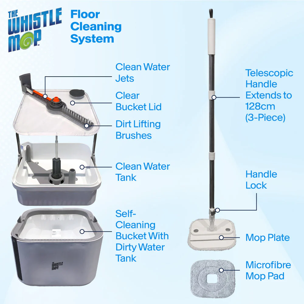 Whistle Mop Self-Cleaning Spin and Dry Mop - Image 8
