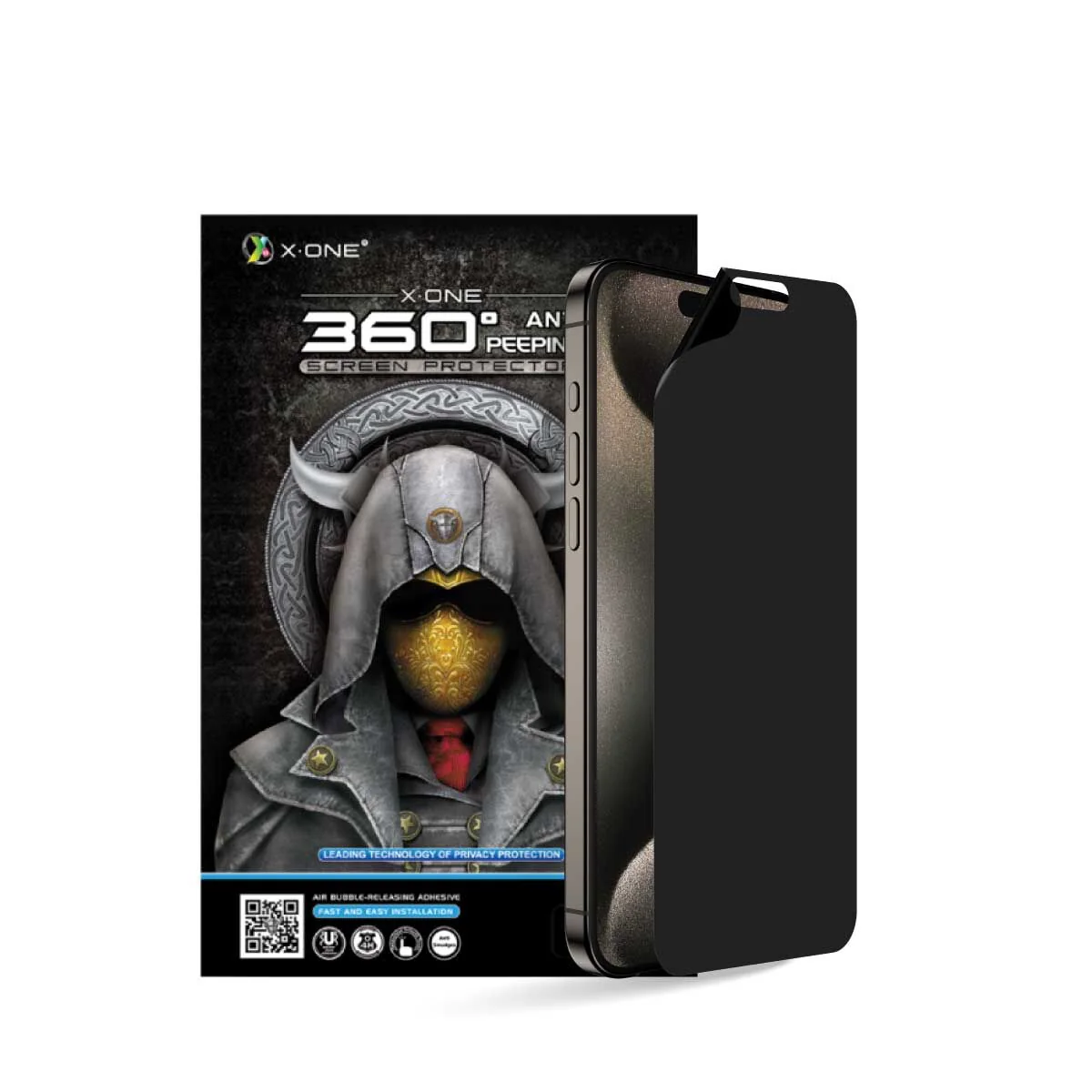 X.One 360 Privacy Screen Protector iPhone 15 Pro Max (Transparent)