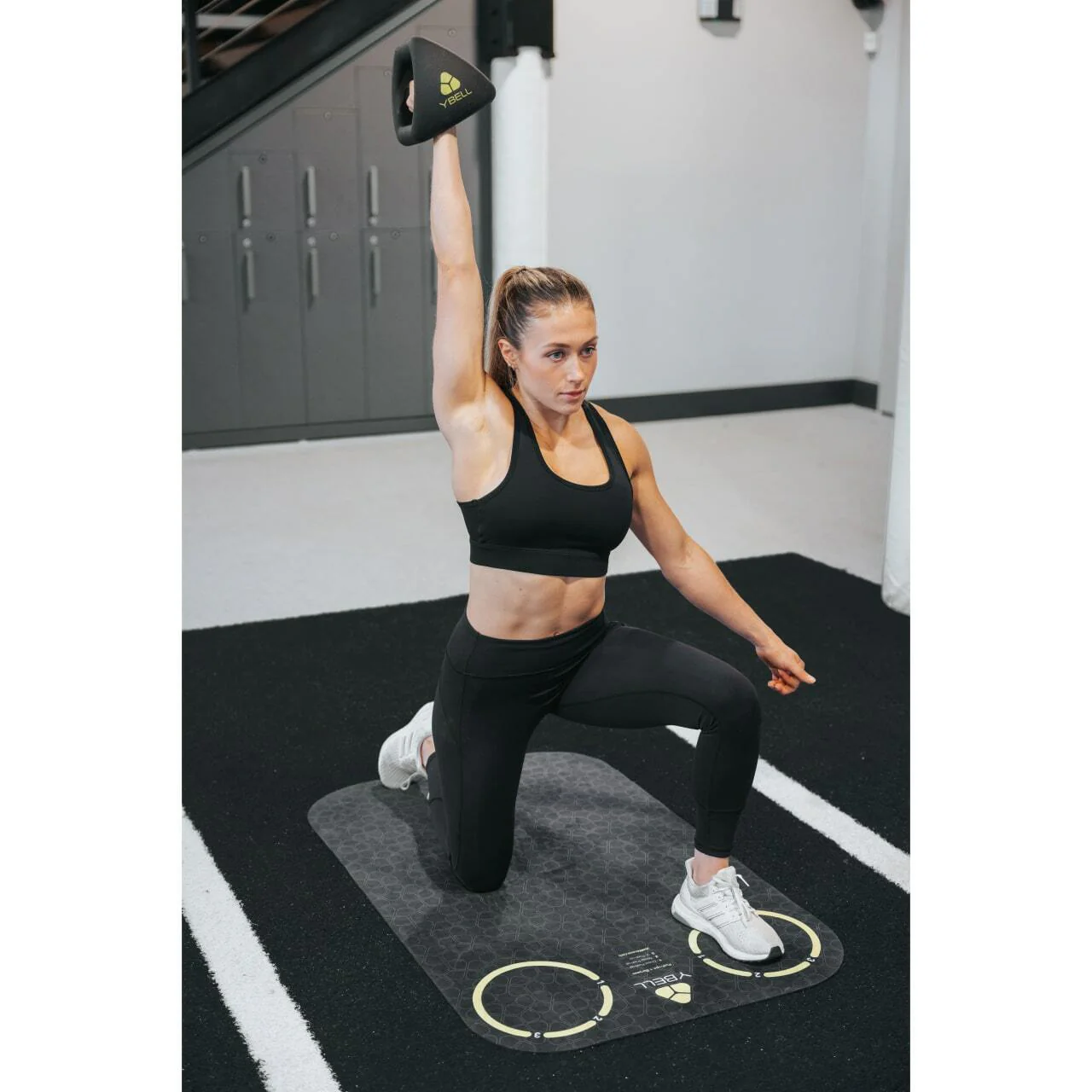 YBell 111cm Exercise Mat Workout Home Gym Fitness Yoga/HIIT Non-Slip Pad Black - Image 4