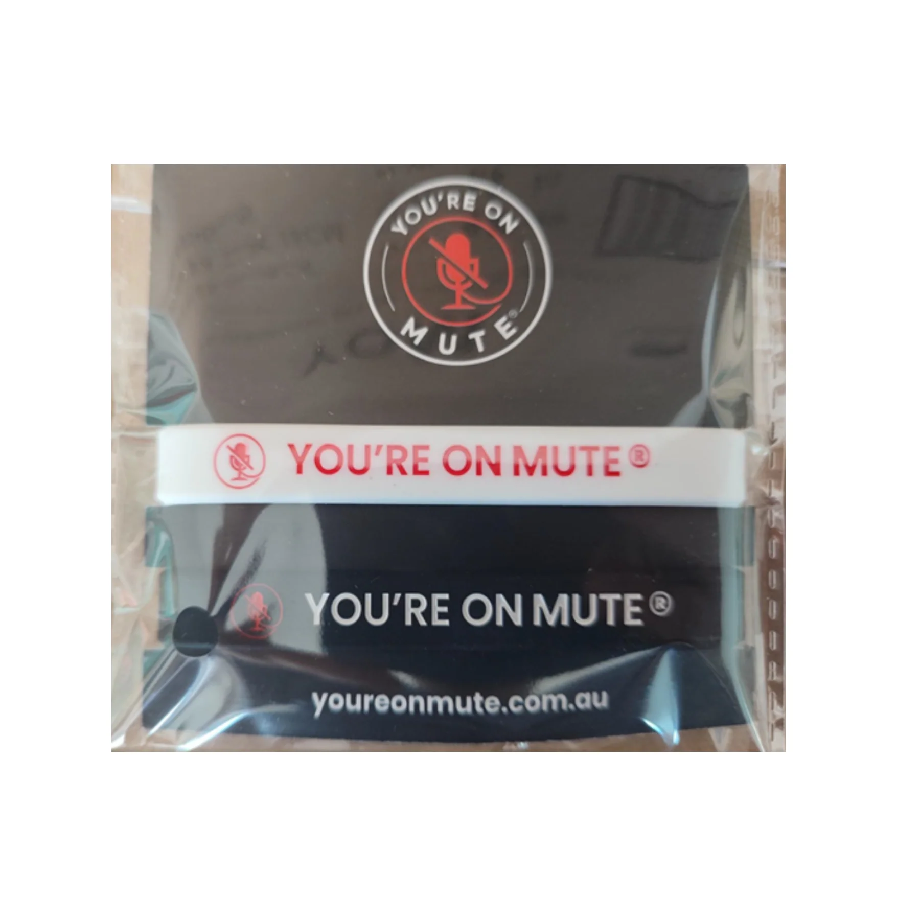 You're On Mute Speak Up Wristbands 2-Pack (Black and White)