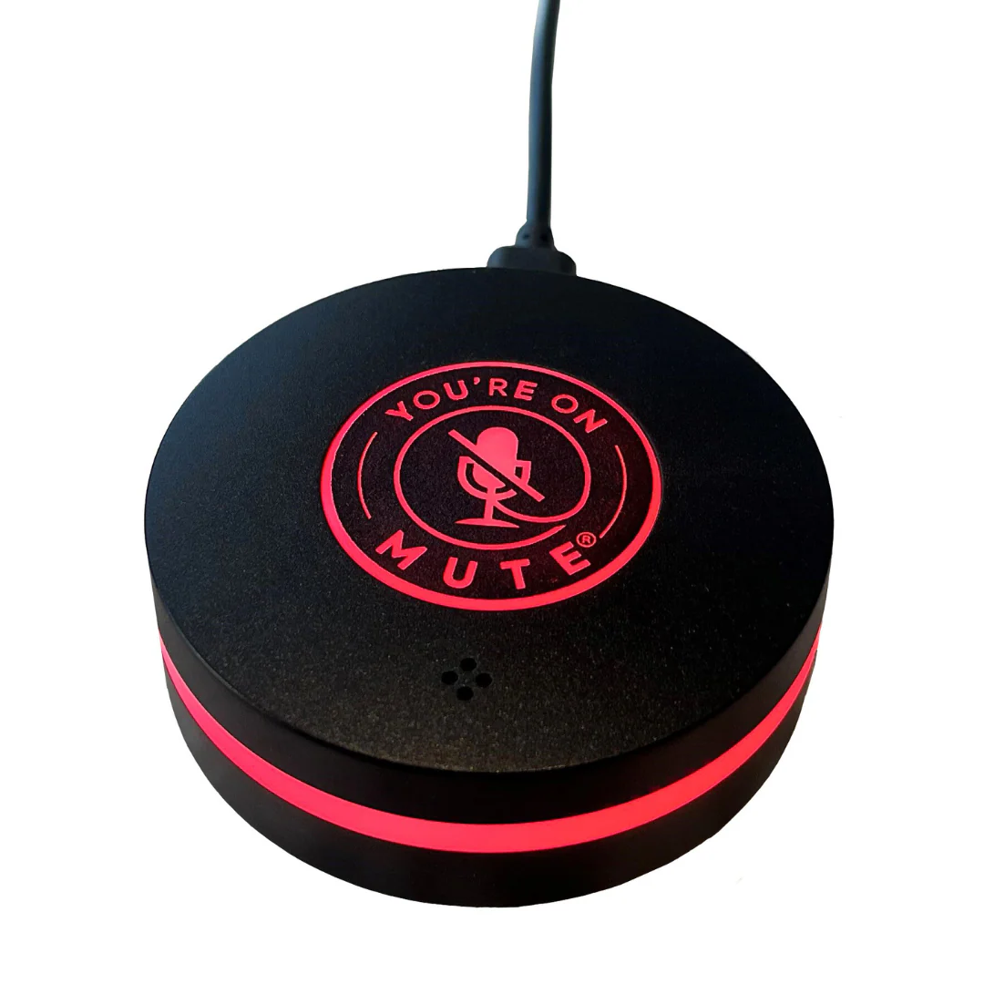 You're On Mute The Puck USB Microphone with Tap Mute Button and LED Indicator