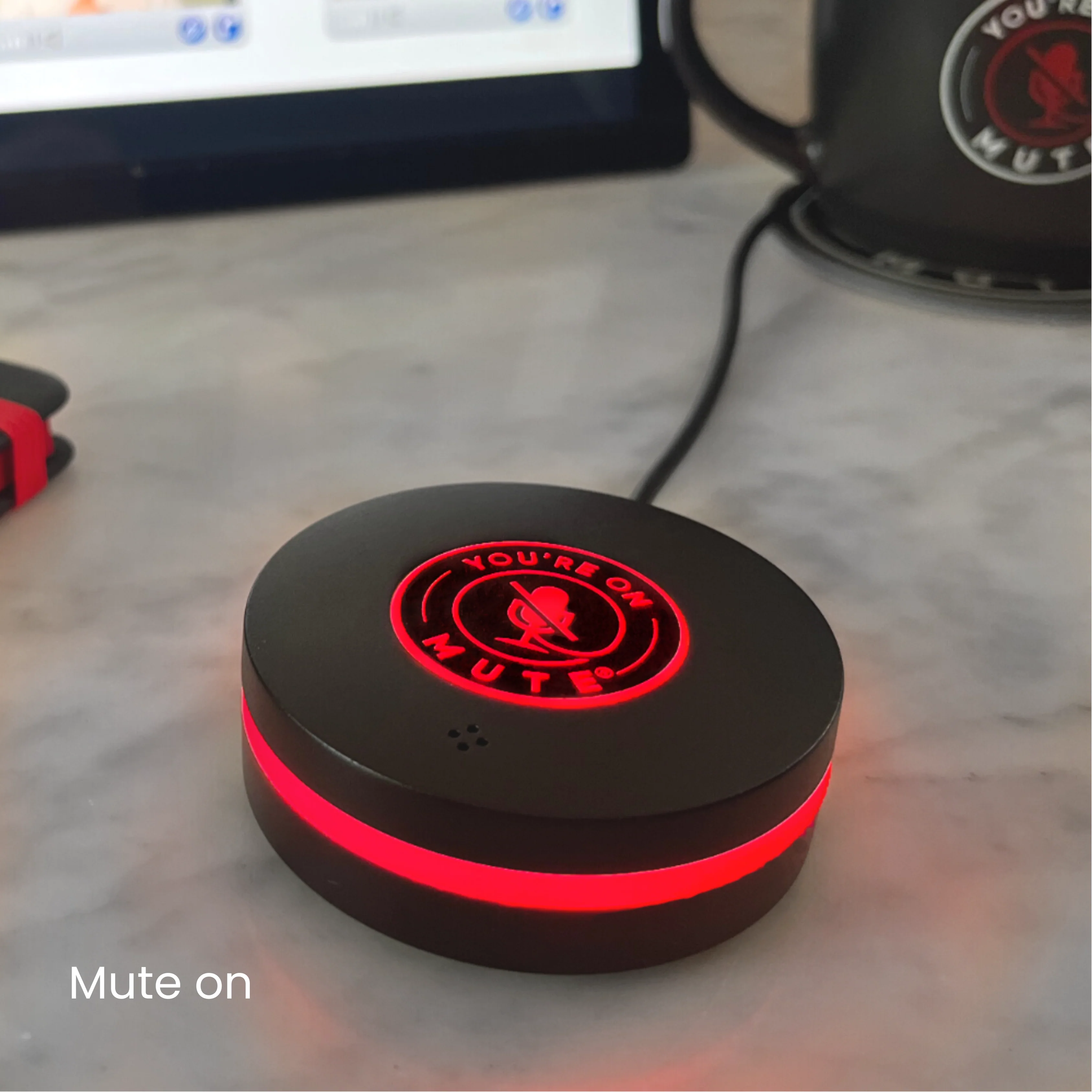You're On Mute The Puck USB Microphone with Tap Mute Button and LED Indicator - Image 4
